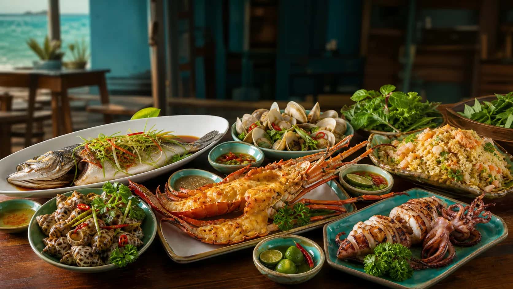 Món hải sản tươi trong thực đơn Đại Hương Biển